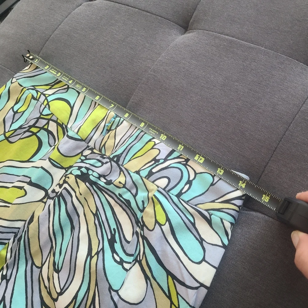 Groovy Blue and Green Pencil Skirt - Picture 3 of 4